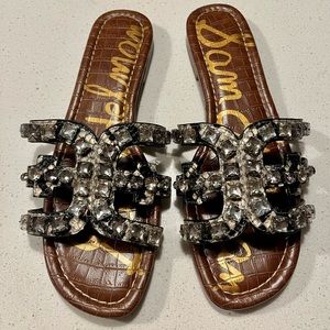 Sam Edelman Flat Sandals - Python with Rhinestone Details - Size 9 1/2
